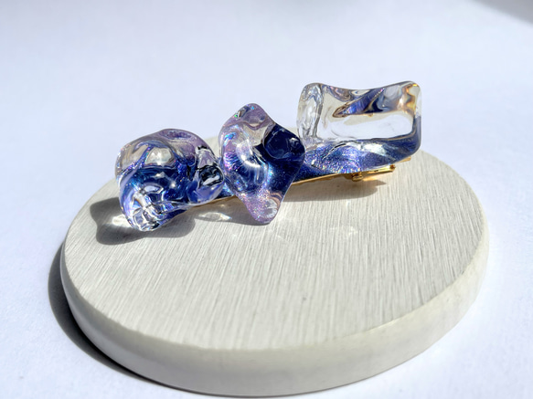 スターダスト・グリモアのヘアクリップ☆ / レジン / 水面 / 海 / 宇宙 10枚目の画像