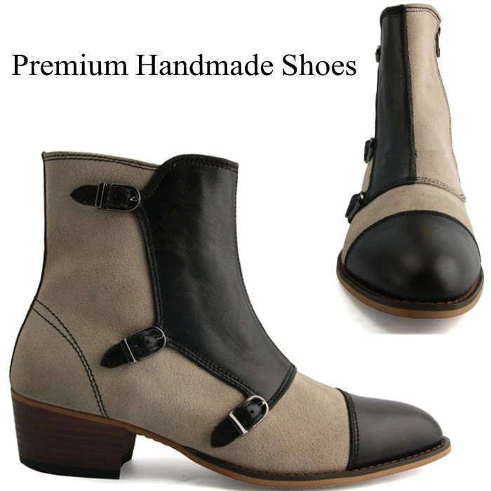 レザーブーツ 配色切り替えレザーブーツ ハンドメイド ブーツレザーブーツ 本革ブーツ メンズブーツ
