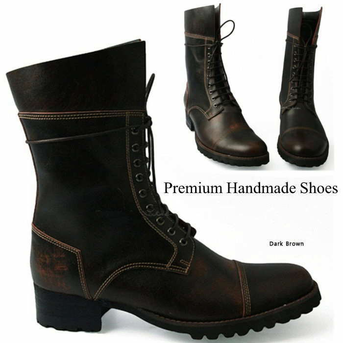レザーブーツ レースアップレザーブーツハンドメイド ブーツ レザーブーツ 本革ブーツ メンズブーツ