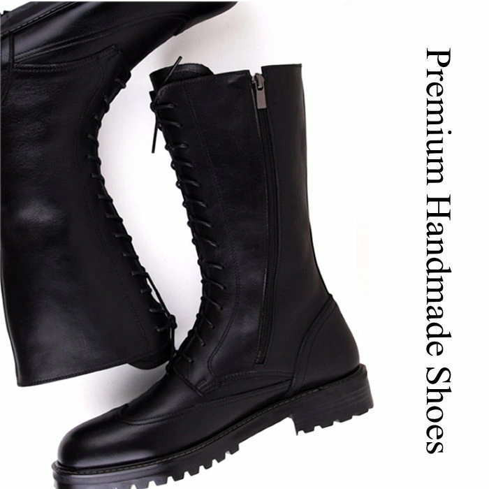 レザーブーツ レースアップレザーブーツハンドメイド ブーツ レザーブーツ 本革ブーツ  メンズブーツ