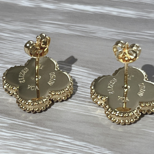 ○初回限定クーポン配布中 幸せのクローバーピアス YG/イエロー