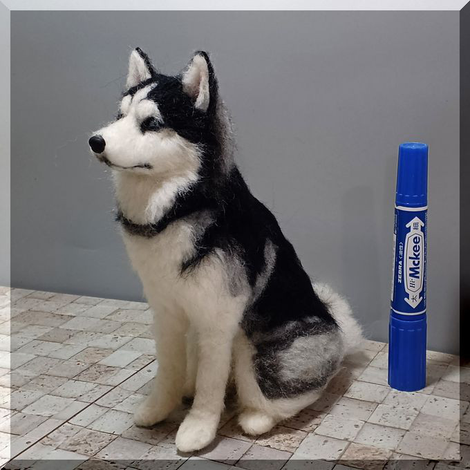 羊毛フェルト 犬 シベリアンハスキー ハスキー犬 いぬ イヌ 犬