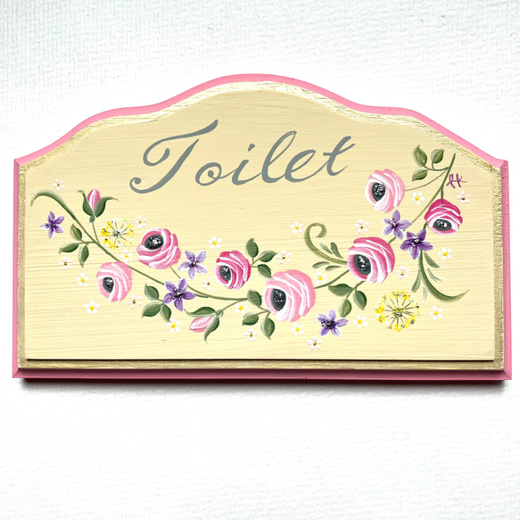 トイレプレート トールペイント