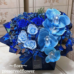 送料無料、ラッピング込み】✨大人気✨紫バラミックスプリザ＆胡蝶蘭