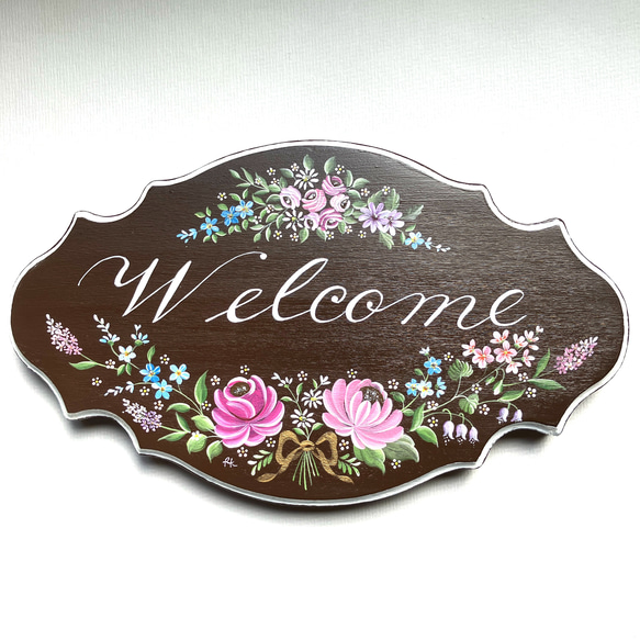 トールペイント作品・ドアノブプレート・薔薇＆すずらん