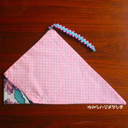 リバーシブル箸袋(花×ピンク水玉)/REVERSIBLE CHOPSTICKS BAG(Flower×dot) 1枚目の画像
