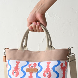 お出かけを最高に楽しく☆おちゃめなロブスターの2wayバッグ☆イタリア革で上品に 10枚目の画像