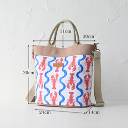 お出かけを最高に楽しく☆おちゃめなロブスターの2wayバッグ☆イタリア革で上品に 14枚目の画像