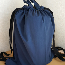 大人も子供も＞家族で使える撥水軽量ナップサック ネイビー他 バック