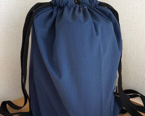大人も子供も＞家族で使える撥水軽量ナップサック ネイビー他 バック