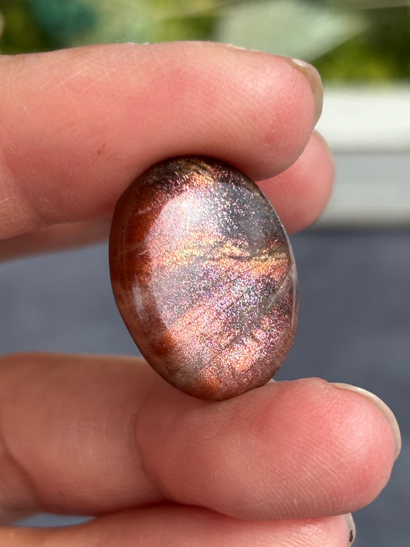 レア サンストーン ピンキッシュパープル イリデッセンス ルース 天然石 7枚目の画像