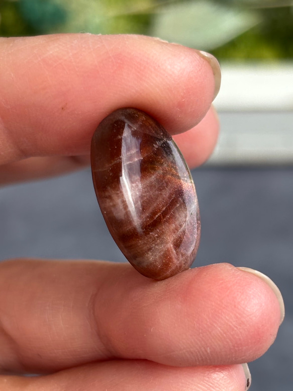 レア サンストーン ピンキッシュパープル イリデッセンス ルース 天然石 8枚目の画像