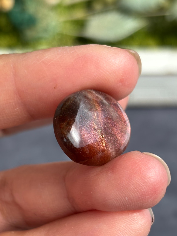 レア サンストーン ピンキッシュパープル イリデッセンス ルース 天然石 6枚目の画像