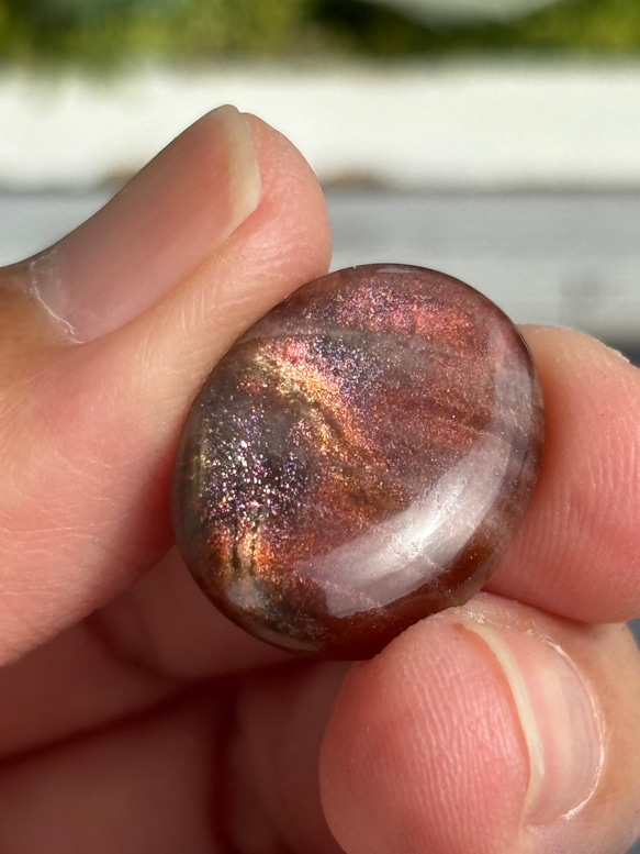 レア サンストーン ピンキッシュパープル イリデッセンス ルース 天然石 14枚目の画像