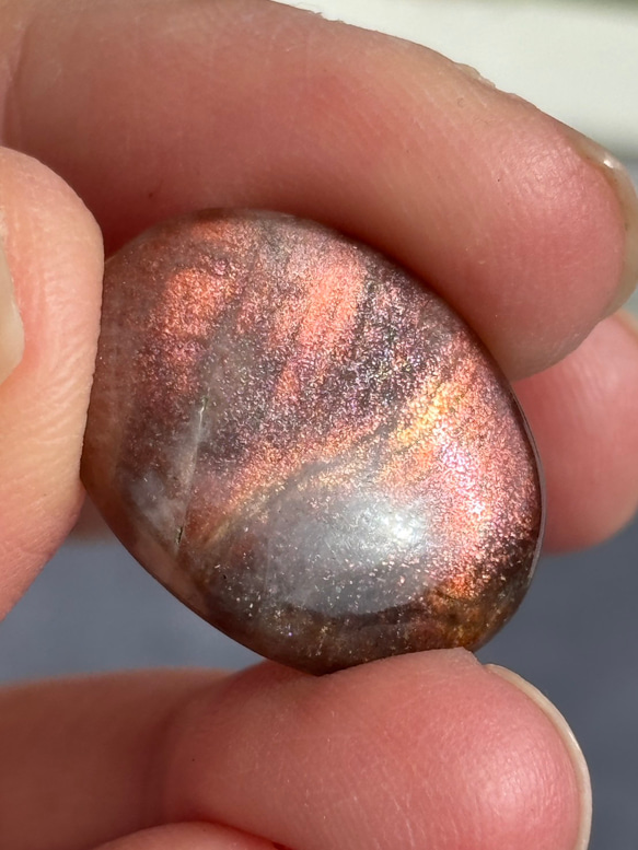 レア サンストーン ピンキッシュパープル イリデッセンス ルース 天然石 17枚目の画像