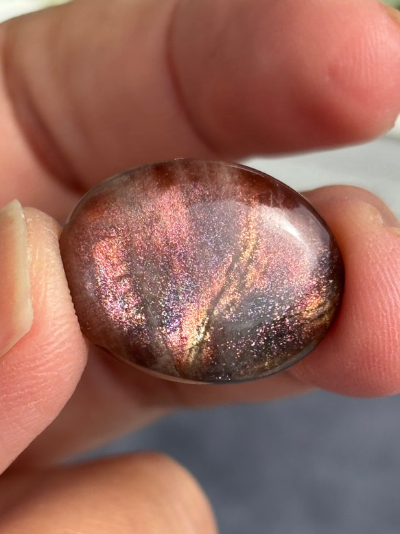 レア サンストーン ピンキッシュパープル イリデッセンス ルース 天然石 12枚目の画像