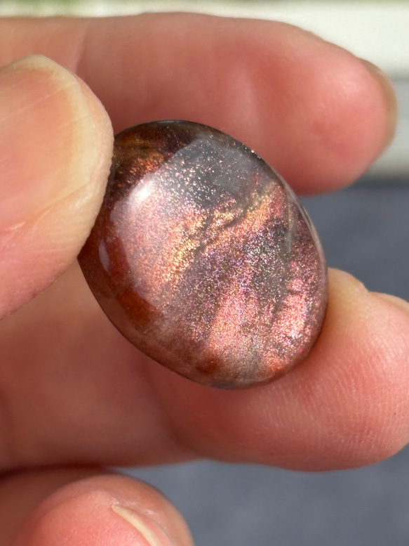 レア サンストーン ピンキッシュパープル イリデッセンス ルース 天然石 15枚目の画像