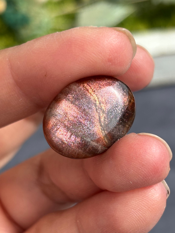 レア サンストーン ピンキッシュパープル イリデッセンス ルース 天然石 9枚目の画像