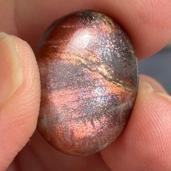 レア サンストーン ピンキッシュパープル イリデッセンス ルース 天然石 16枚目の画像