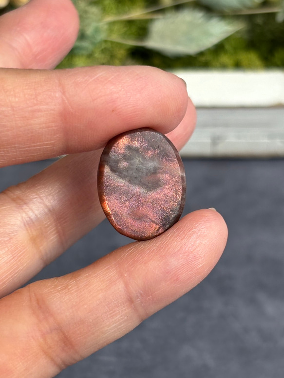 レア サンストーン ピンキッシュパープル イリデッセンス ルース 天然石 11枚目の画像