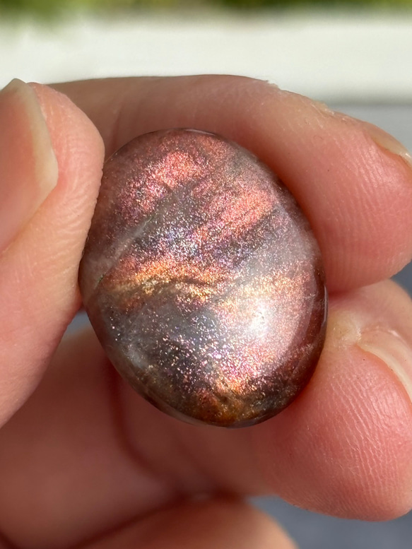 レア サンストーン ピンキッシュパープル イリデッセンス ルース 天然石 13枚目の画像