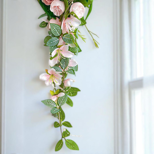 キャスケードリース クリスマス インテリア 光触媒加工 玄関リース 造花 ギフト キャスケードリース クリスマス インテリア 光触媒加工 玄関