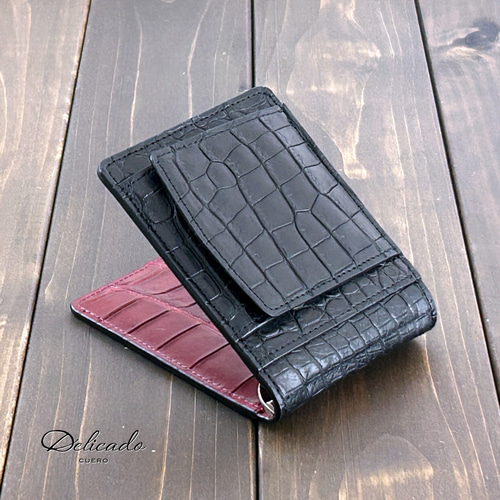 クロコダイル 無双 マネークリップ ブラック × カーディナルレッド