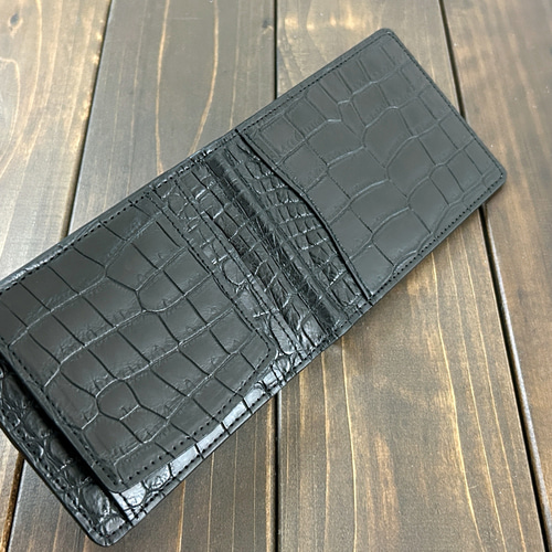 クロコダイル 無双 マネークリップ ブラック × カーディナルレッド