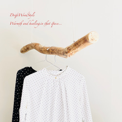 130ｃｍサイズの無骨で太い大型流木のハンガーラック 北欧 衣装掛 ハンギング ハンガーポール N2 3枚目の画像