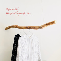 130ｃｍサイズの無骨で太い大型流木のハンガーラック 北欧 衣装掛 ハンギング ハンガーポール N2 1枚目の画像