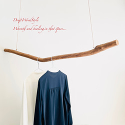 130ｃｍサイズの無骨で太い大型流木のハンガーラック 北欧 衣装掛 ハンギング ハンガーポール N3 6枚目の画像