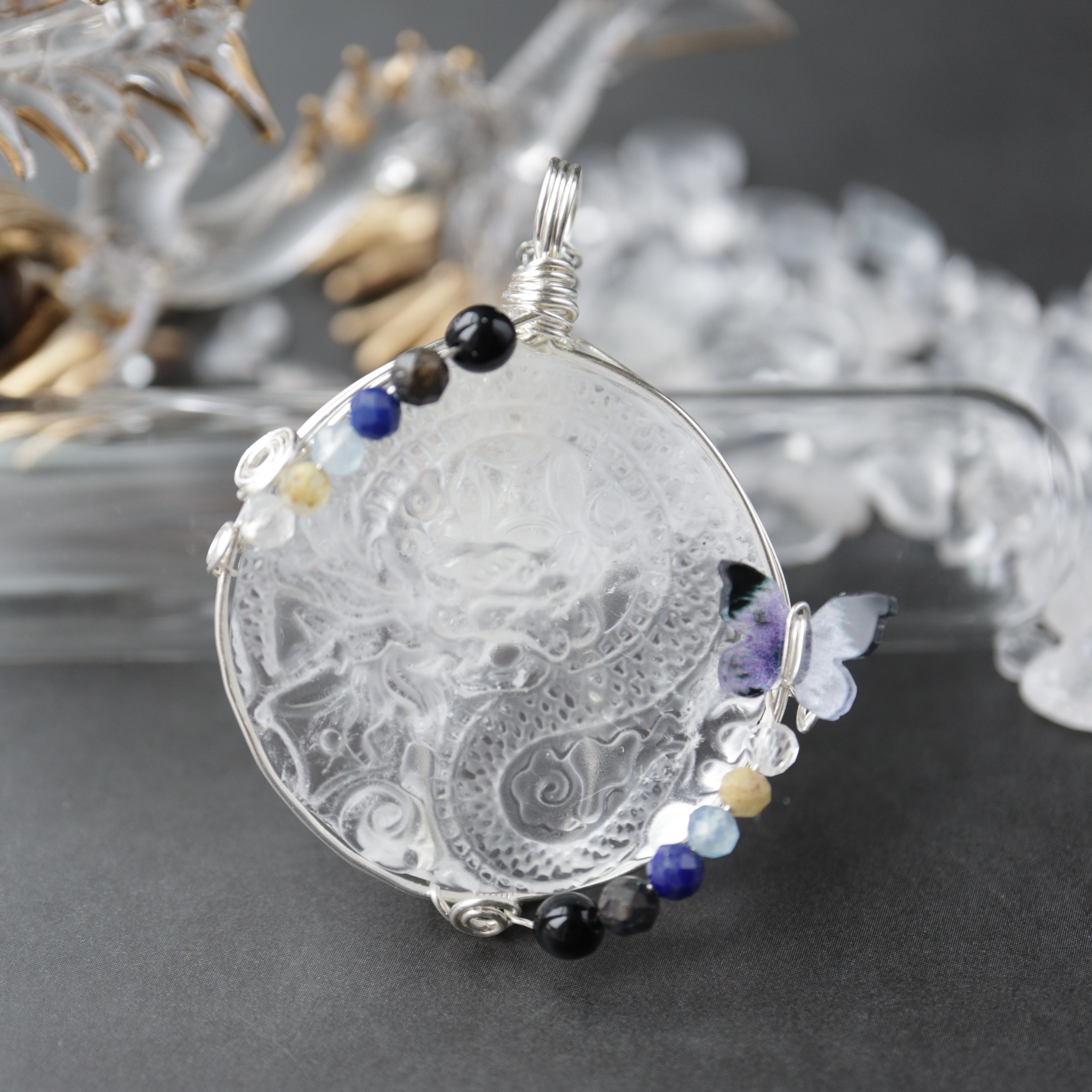 【再販・数量限定】水晶《青龍彫刻》｜ワイヤーラッピング天然石アクセサリー