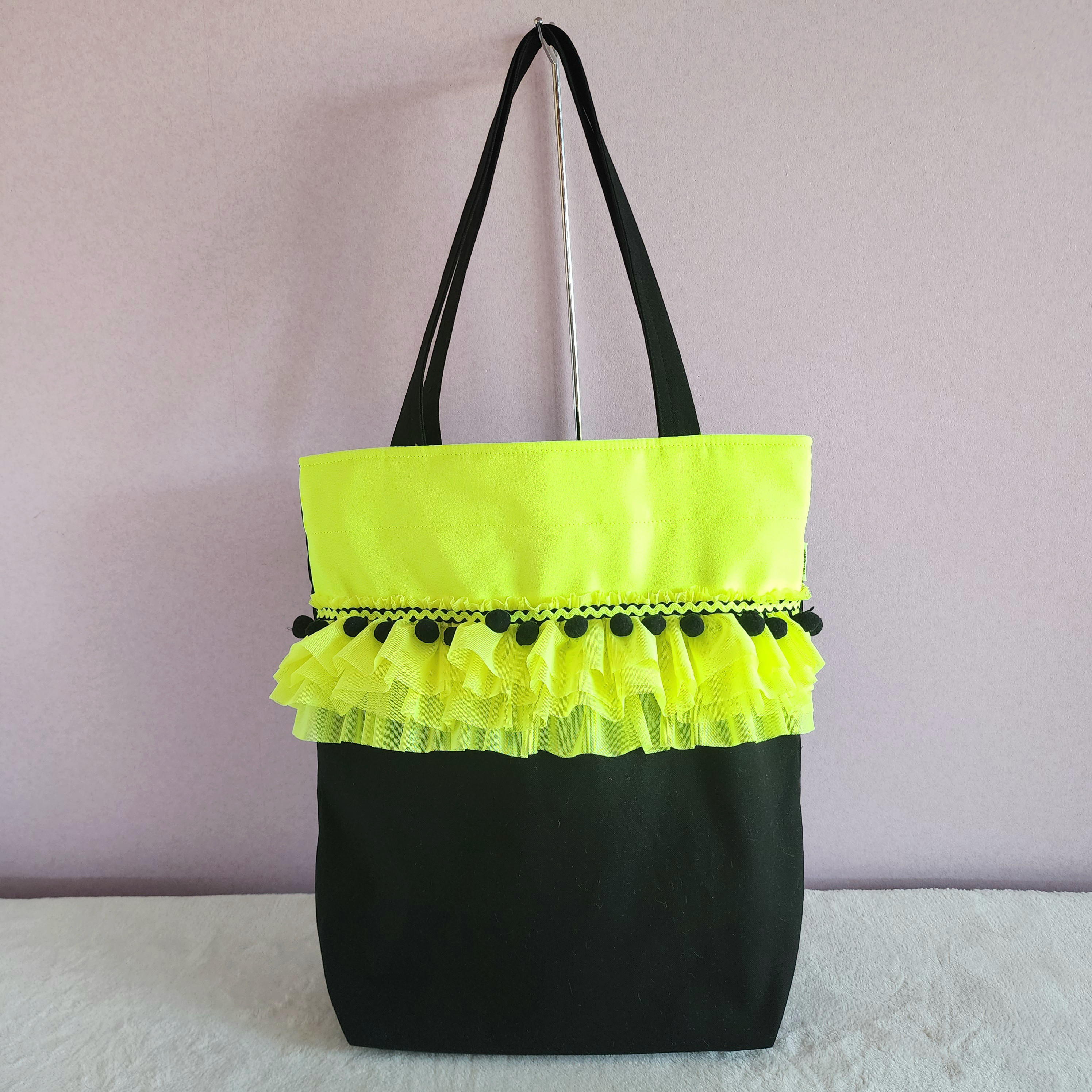 フリルトートバッグ　neon yellow