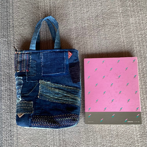 古布 藍 刺し子 つぎ当て布のトートバッグ ① トートバッグ ひだまり