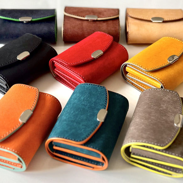 お札が折らずに入る ミニ財布 イタリアンレザー使用（ 数量限定色追加