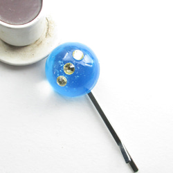 秋晴れクォーツと、のどかな風のコラボレーションは、月見酒のように別格です♪<1点ものヘアピン>HP246 2枚目の画像