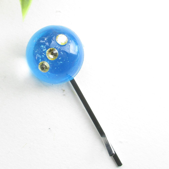 秋晴れクォーツと、のどかな風のコラボレーションは、月見酒のように別格です♪<1点ものヘアピン>HP246 1枚目の画像