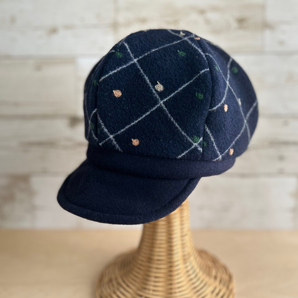 ベーシックキャスケット・まるとしかく・濃紺 6枚目の画像