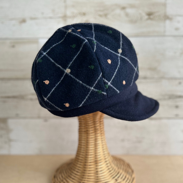 ベーシックキャスケット・まるとしかく・濃紺 3枚目の画像