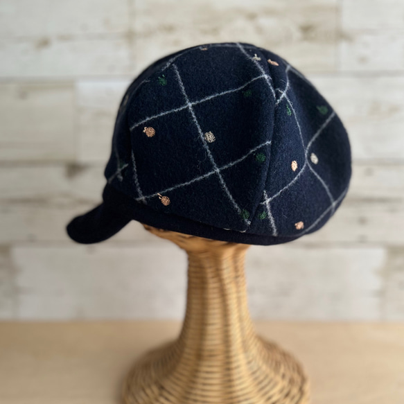 ベーシックキャスケット・まるとしかく・濃紺 4枚目の画像
