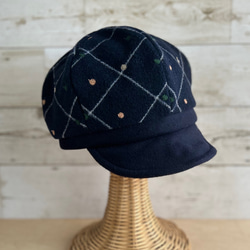 ベーシックキャスケット・まるとしかく・濃紺 5枚目の画像