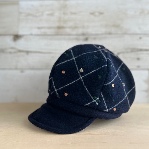 ベーシックキャスケット・まるとしかく・濃紺 1枚目の画像