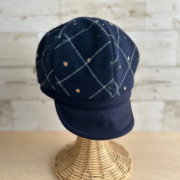 ベーシックキャスケット・まるとしかく・濃紺 8枚目の画像