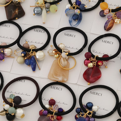 じゃらじゃらヘアゴム×2個セット◇パステルspringカラー ヘアゴム