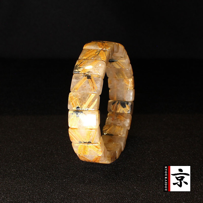 地球からの贈物　天然石【太陽放射ルチルバングル】約16mm　一点物　【GHB29・58g】　京海堂