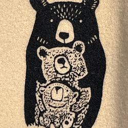 クマさん柄　レディースノーカラーボアコート 2枚目の画像