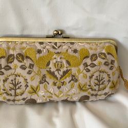 送料無料安心匿名便 点と線模様 ウサギ シンプル 親子がま口長財布 長