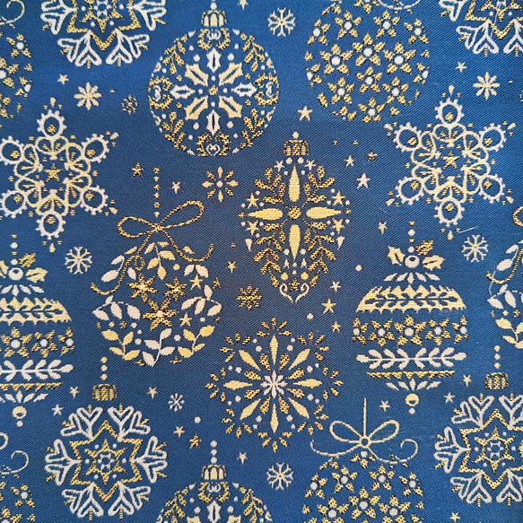 早割クリスマス2025／フランス生地・中まで可愛いノエルポーチ（大きめLLサイズ） 7枚目の画像