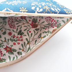 早割クリスマス2025／フランス生地・中まで可愛いノエルポーチ（大きめLLサイズ） 5枚目の画像