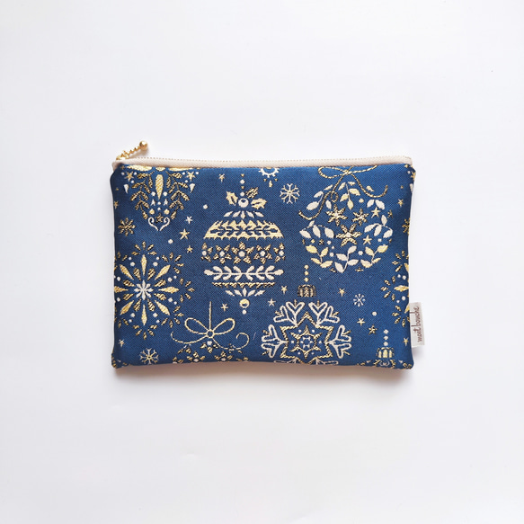 フランス生地・中まで可愛いノエルポーチ（Lサイズ） 7枚目の画像